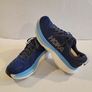 HOKA One One Bondi 8 Shoes Blue Outer Space All Aboard Men's 12.5 Running